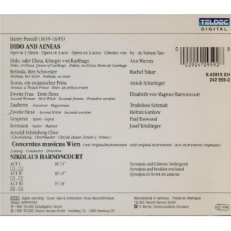 PURCELL - Harnoncourt - Dido and Aeneas (Didon et Énée), opéra Z.626..